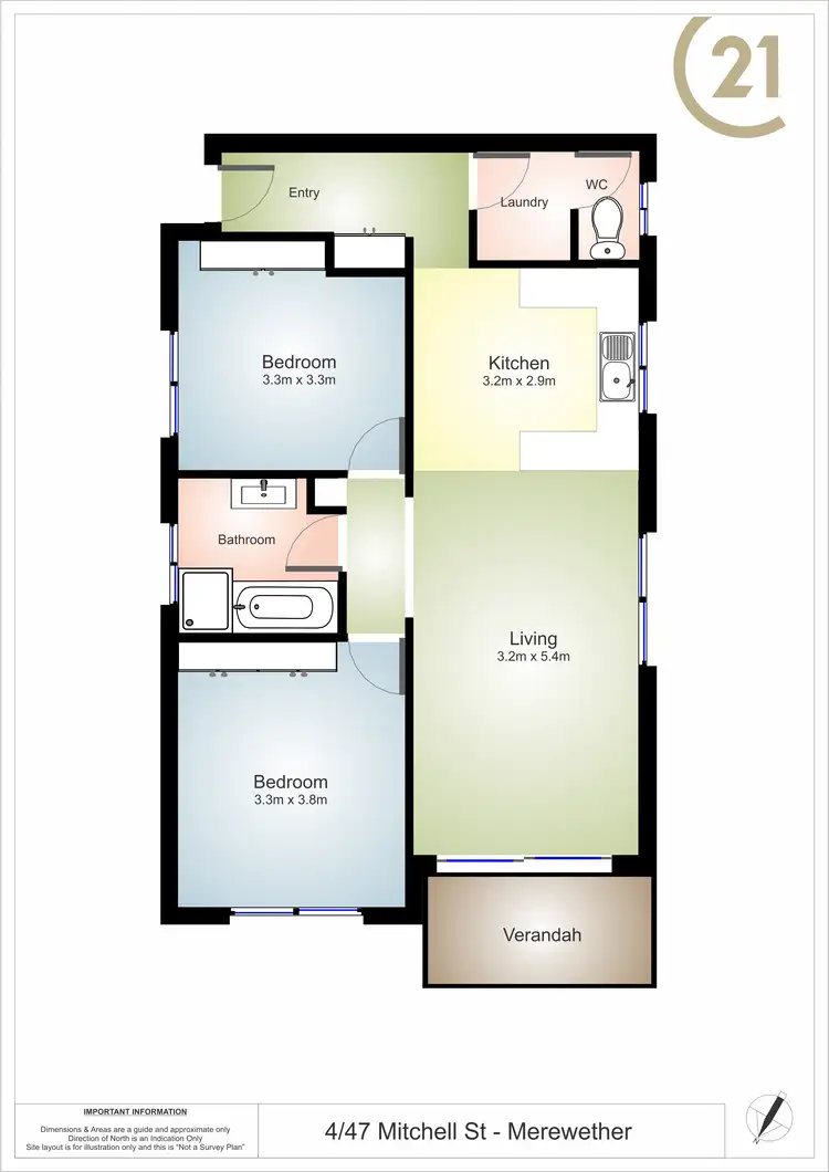 Floorplan of Homely unit listing, 4/47 Mitchell Street, Merewether NSW 2291