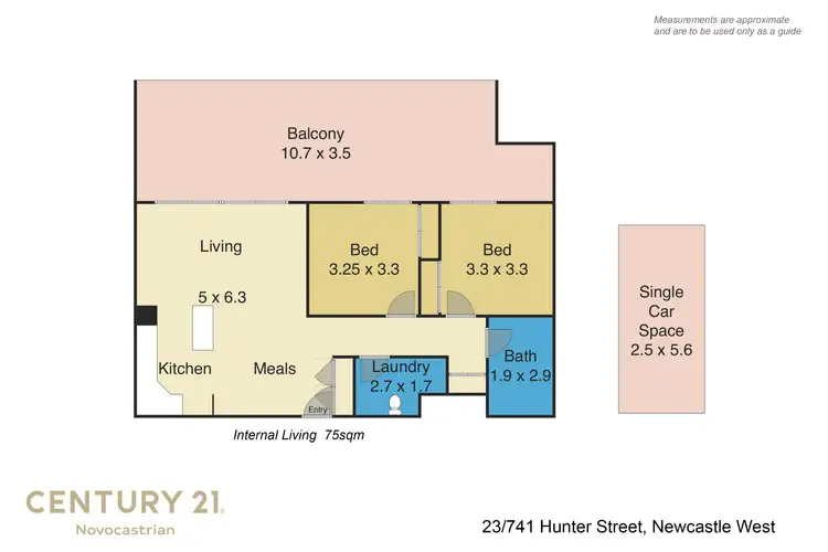Floorplan of Homely apartment listing, 23/741 Hunter Street, Newcastle West NSW 2302