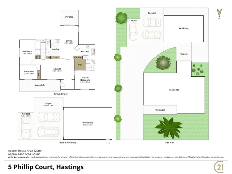 Floorplan of Homely house listing, 5 Phillip Court, Hastings VIC 3915