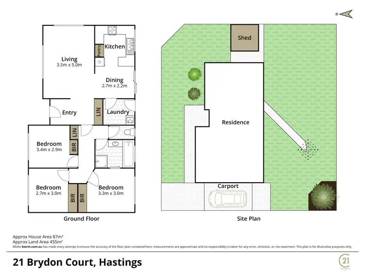 Floorplan of Homely house listing, 21 Brydon Court, Hastings VIC 3915