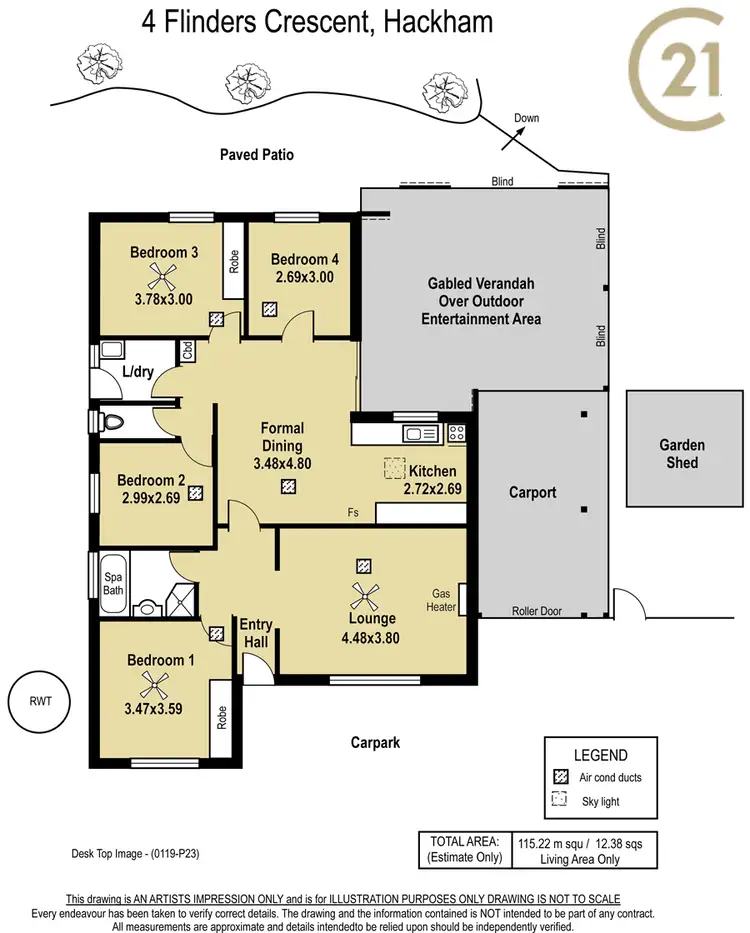 Floorplan of Homely house listing, 4 Flinders Crescent, Hackham SA 5163