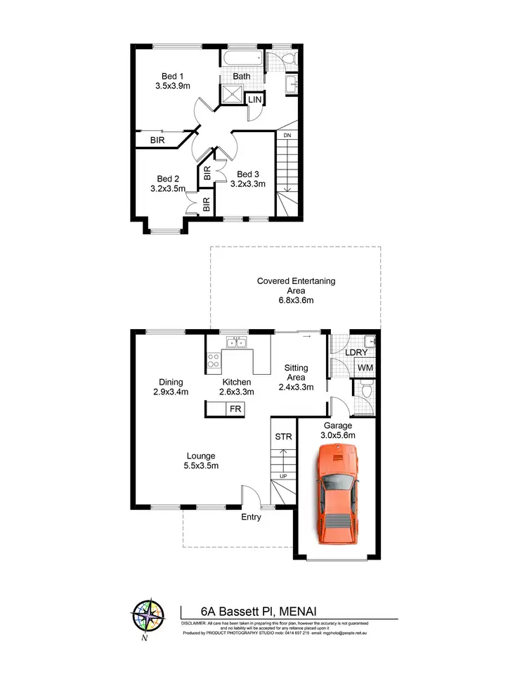 Floorplan of Homely townhouse listing, 6a Bassett Place, Menai NSW 2234