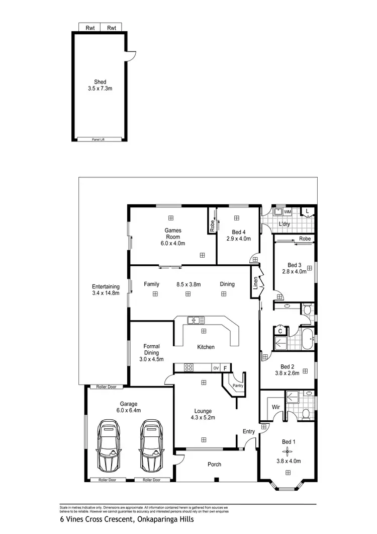 Floorplan of Homely house listing, 6 Vines Cross Crescent, Onkaparinga Hills SA 5163
