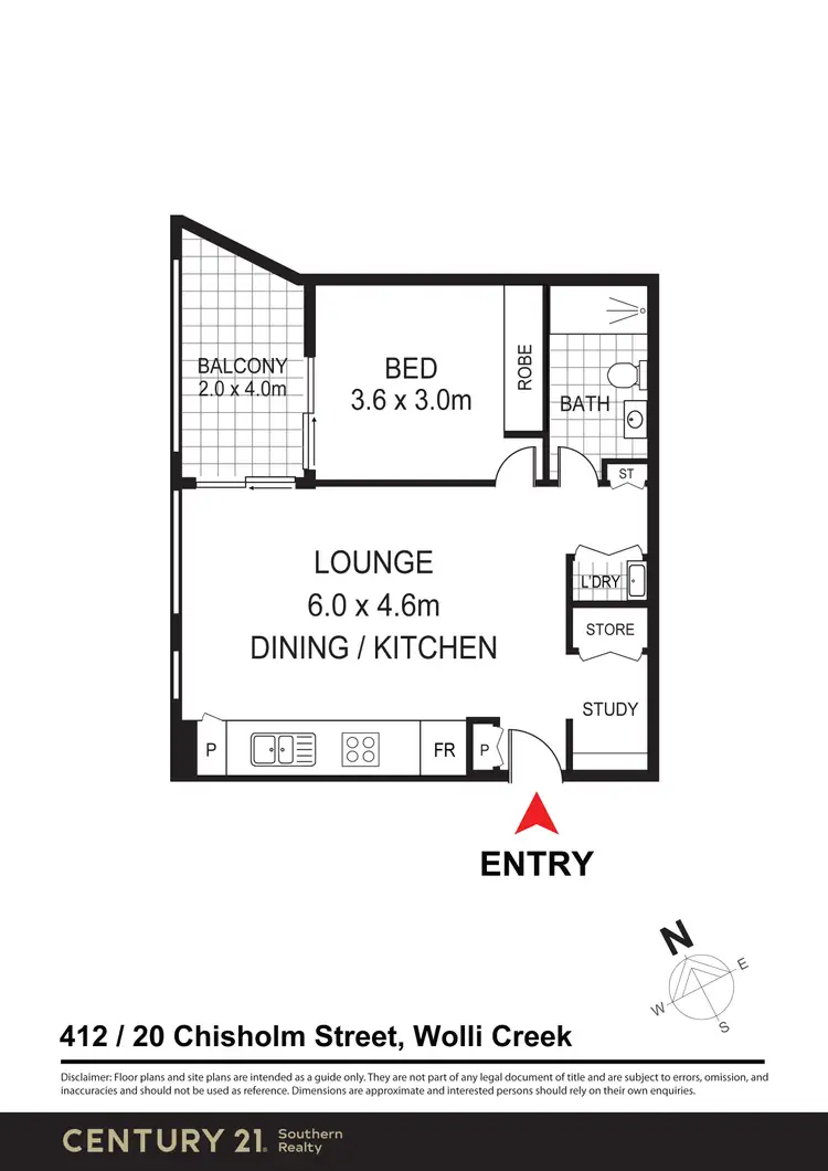 Floorplan of Homely apartment listing, 412/20 Chisholm Street, Wolli Creek NSW 2205