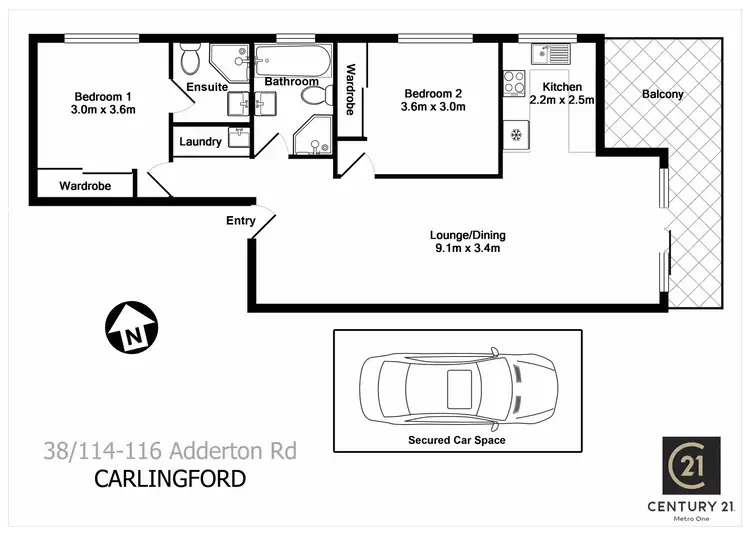 Floorplan of Homely apartment listing, 38/114-116 Adderton Road, Carlingford NSW 2118