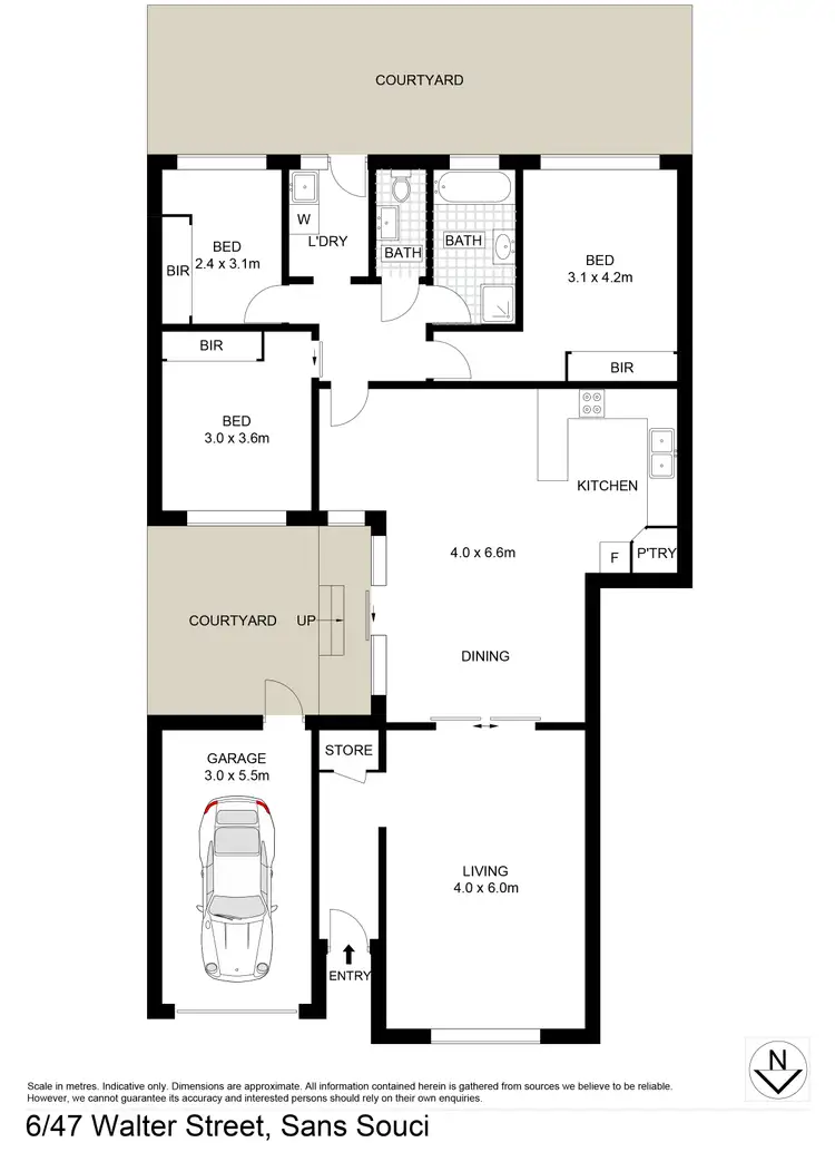 Floorplan of Homely villa listing, 6/47-49 Walter Street, Sans Souci NSW 2219