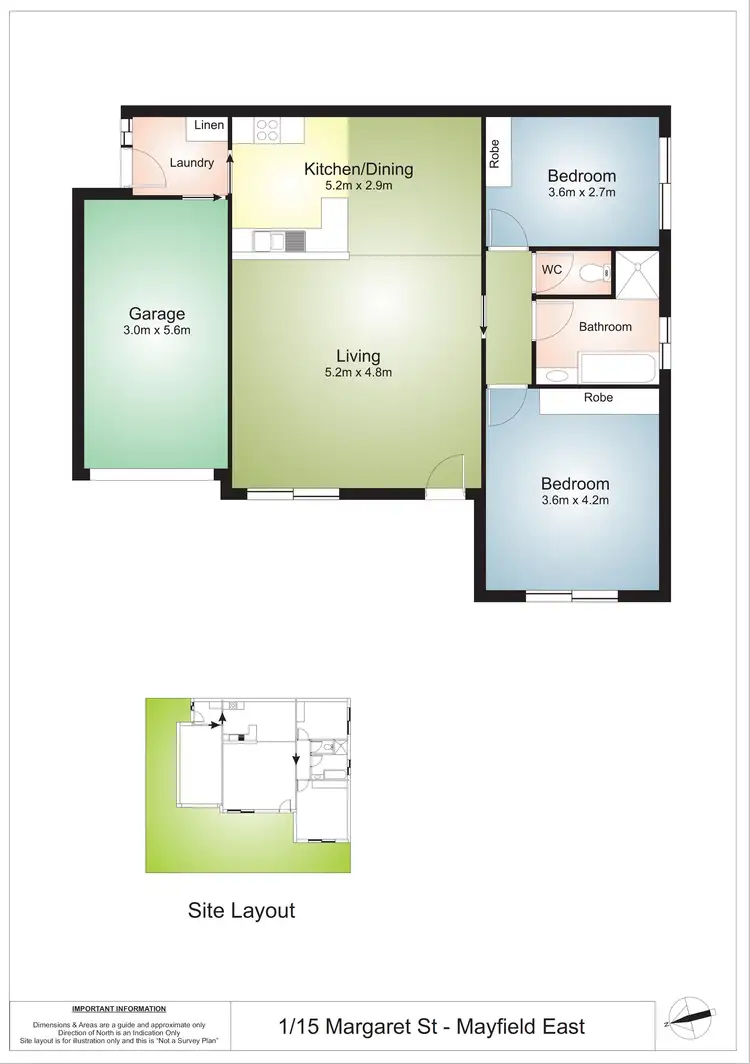 Floorplan of Homely villa listing, 1/15 Margaret Street, Mayfield East NSW 2304