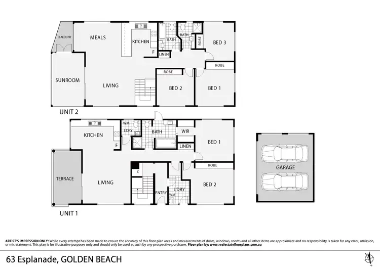Floorplan of Homely house listing, Unit 1 and 2 / 63 Esplanade, Golden Beach QLD 4551