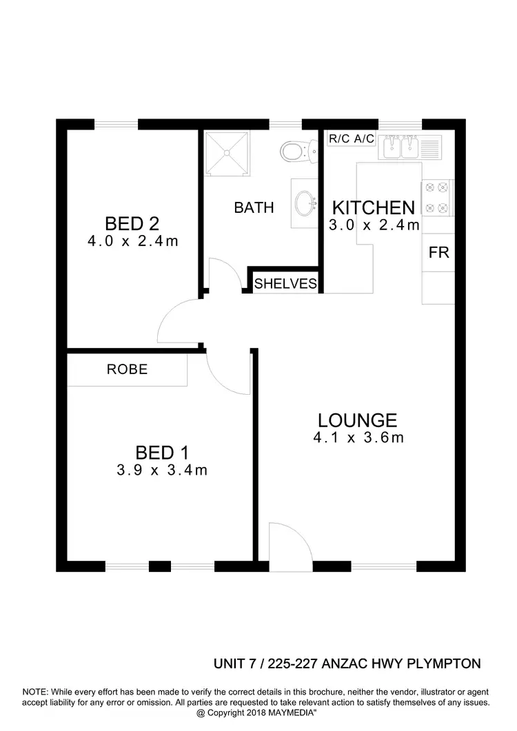 Floorplan of Homely unit listing, 7/225-227 Anzac HWY, Plympton SA 5038