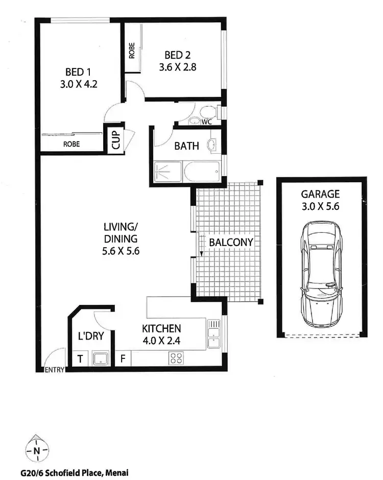 Floorplan of Homely unit listing, G20/6 Schofield Place, Menai NSW 2234