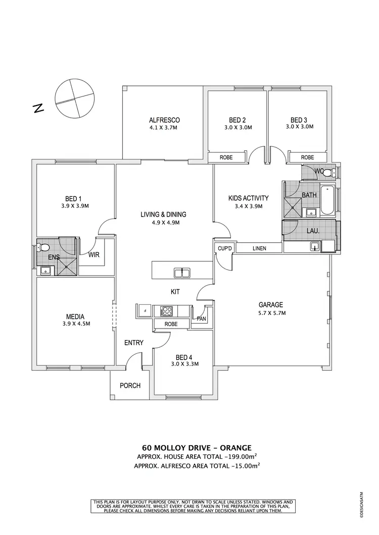 Floorplan of Homely house listing, 60 MOLLOY DRIVE, Orange NSW 2800