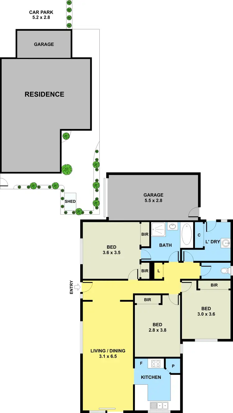 Floorplan of Homely unit listing, 2/36 Noble Street, Noble Park VIC 3174
