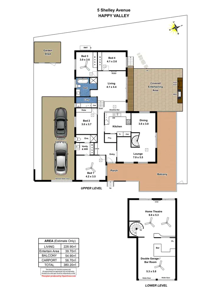 Floorplan of Homely house listing, 5 Shelley Avenue, Happy Valley SA 5159