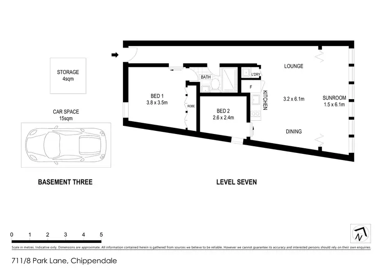 Floorplan of Homely apartment listing, 711/8 Park Lane, Chippendale NSW 2008