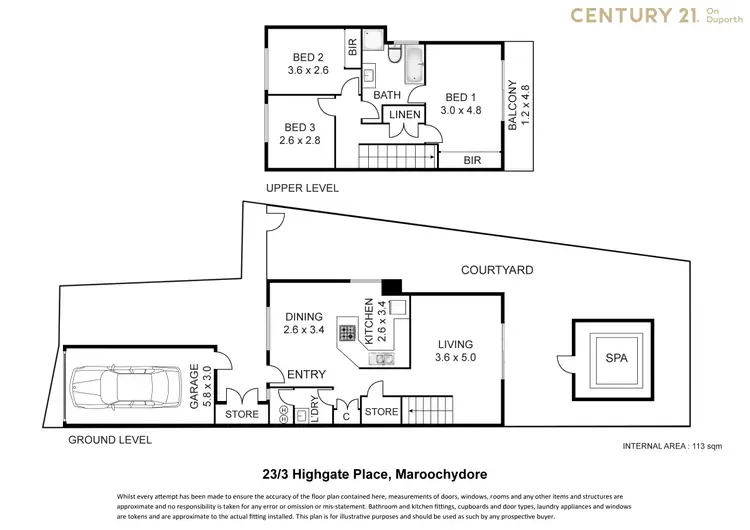 Floorplan of Homely townhouse listing, 23/3 Highgate Place, Maroochydore QLD 4558