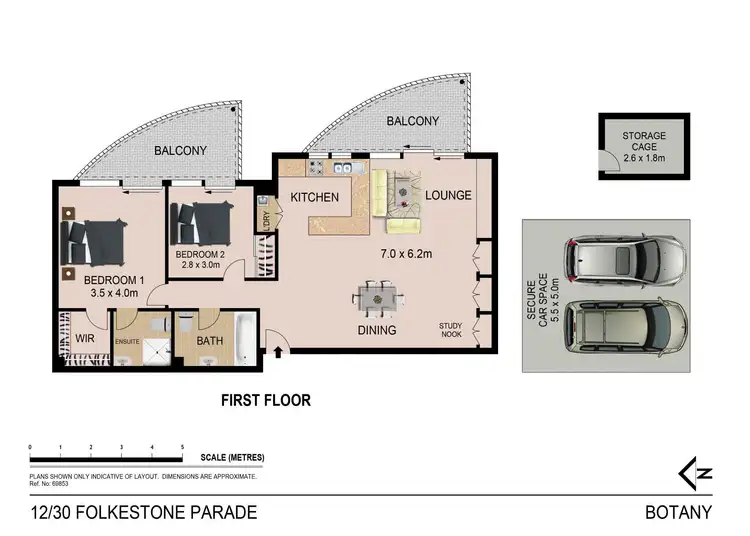 Floorplan of Homely apartment listing, 12/30-40 Folkestone Parade, Botany NSW 2019