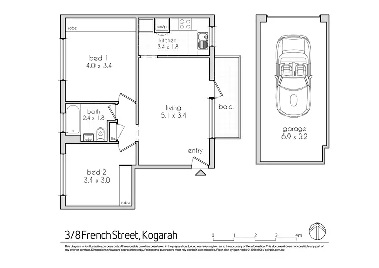 Floorplan of Homely apartment listing, 3/8 French Street, Kogarah NSW 2217