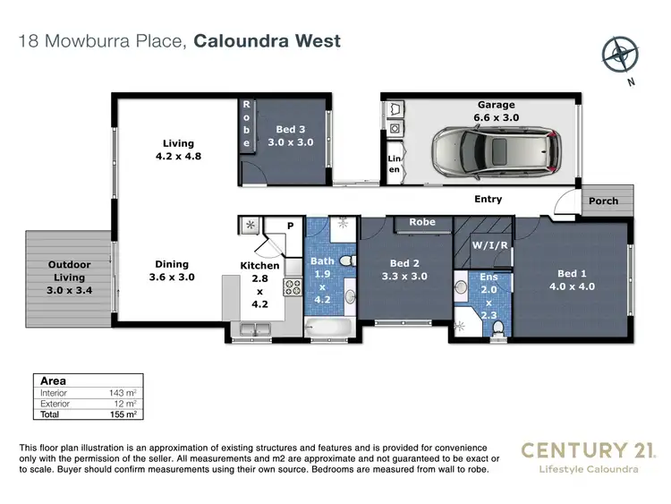 Floorplan of Homely house listing, 18 Mowburra Place, Caloundra West QLD 4551