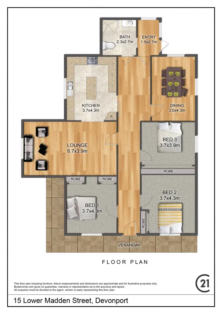 Floorplan of Homely house listing, 15 Lower Madden Street, Devonport TAS 7310