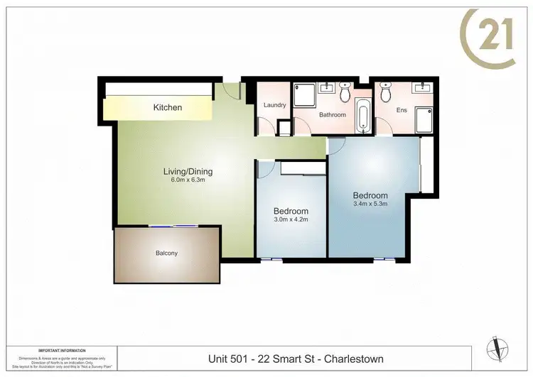 Floorplan of Homely apartment listing, 501/18-20 Smart Street, Charlestown NSW 2290