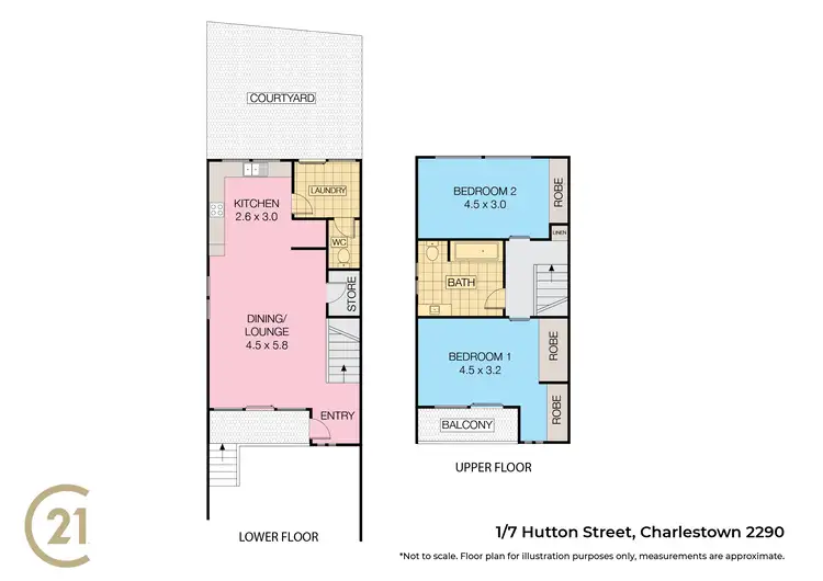 Floorplan of Homely townhouse listing, 1/7 Hutton Street, Charlestown NSW 2290