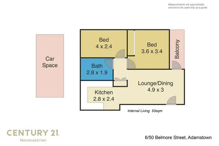Floorplan of Homely apartment listing, 6/50 Belmore Street, Adamstown NSW 2289
