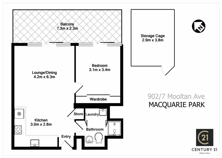 Floorplan of Homely apartment listing, 902/7 Mooltan Avenue, Macquarie Park NSW 2113