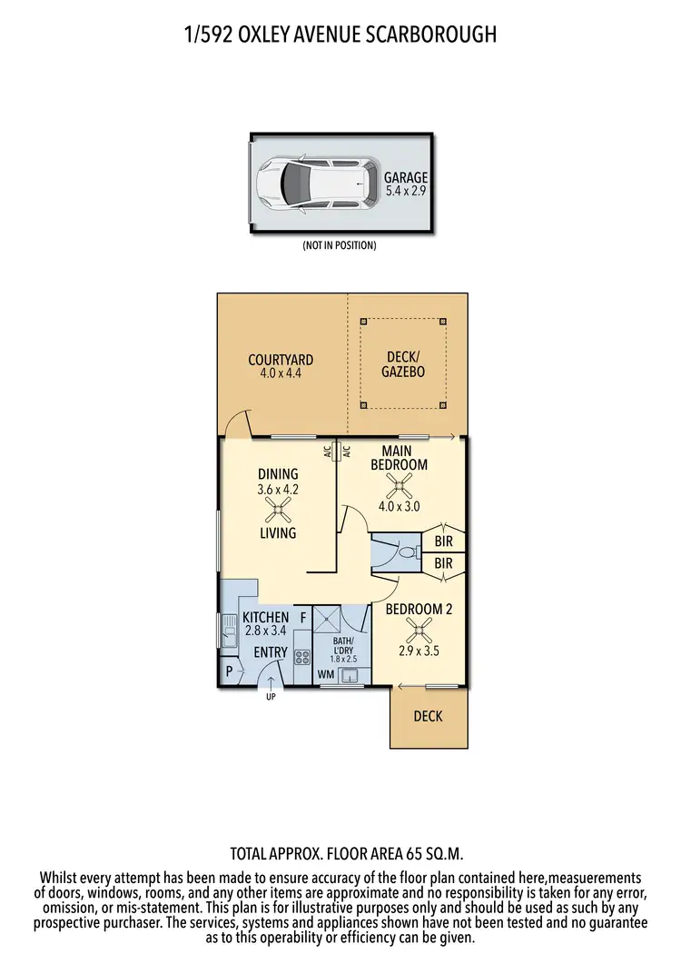 Floorplan of Homely unit listing, 1/592 Oxley Ave, Scarborough QLD 4020