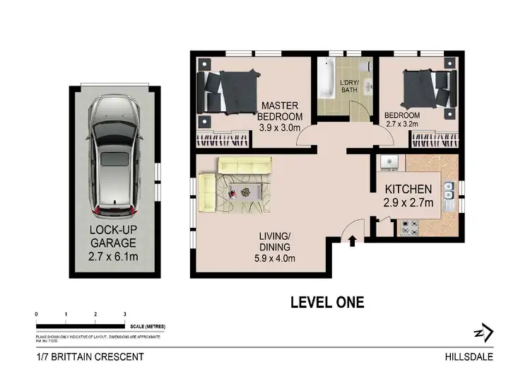 Floorplan of Homely apartment listing, 1/7 Brittain Crescent, Hillsdale NSW 2036