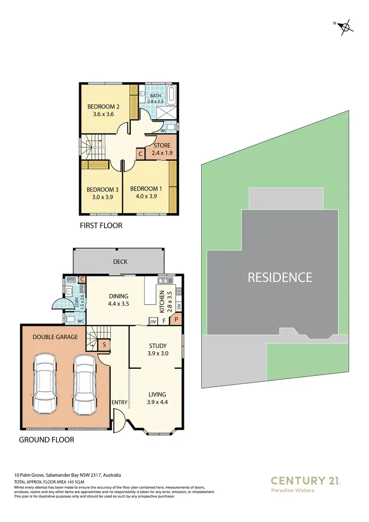 Floorplan of Homely townhouse listing, 10 Palm Grove, Salamander Bay NSW 2317