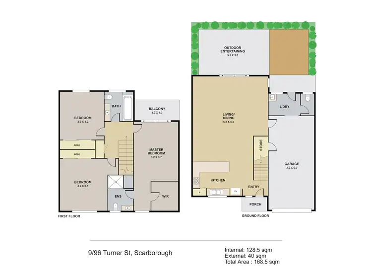 Floorplan of Homely townhouse listing, 9/96 Turner Street, Scarborough QLD 4020