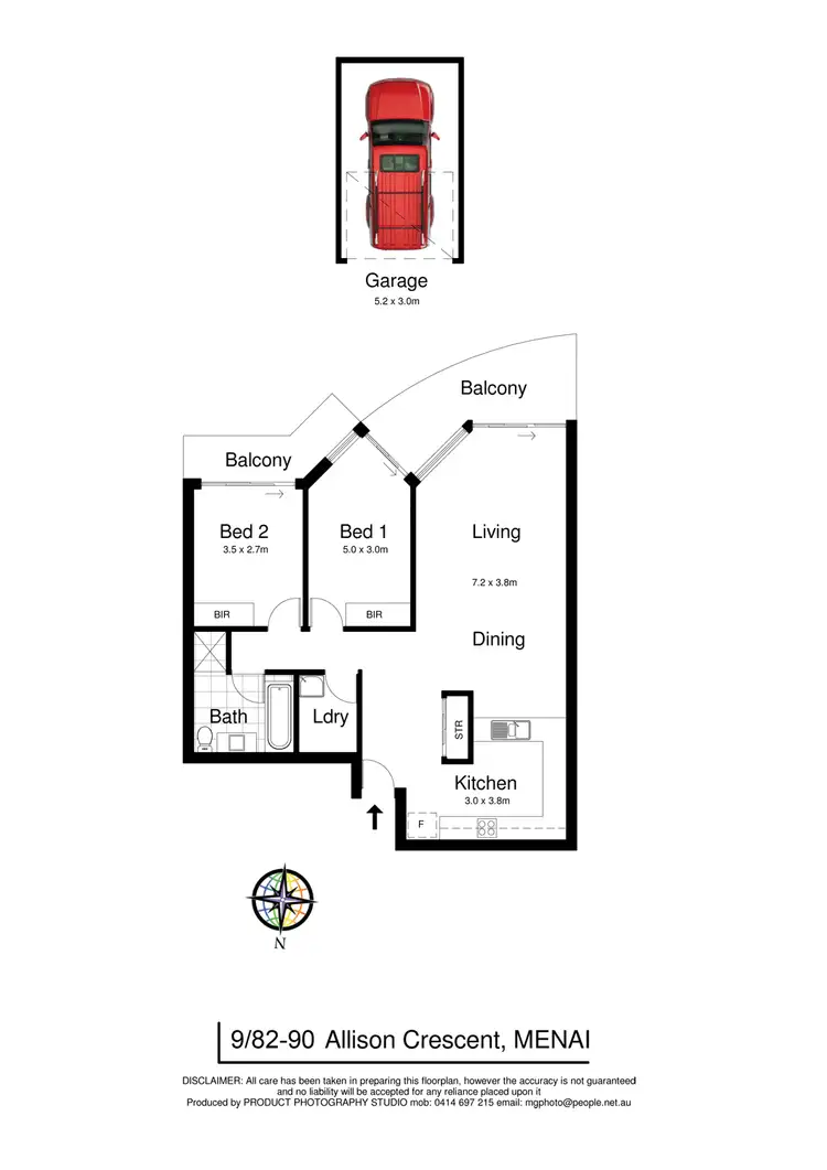 Floorplan of Homely unit listing, 9/82-90 Allison Crescent, Menai NSW 2234