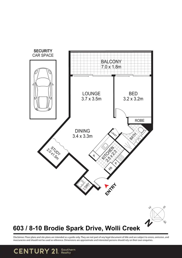 Floorplan of Homely apartment listing, 603/8-10 Brodie Spark Drive, Wolli Creek NSW 2205