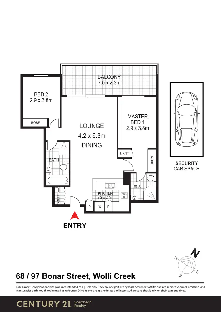 Floorplan of Homely apartment listing, 68/97 Bonar Street, Wolli Creek NSW 2205