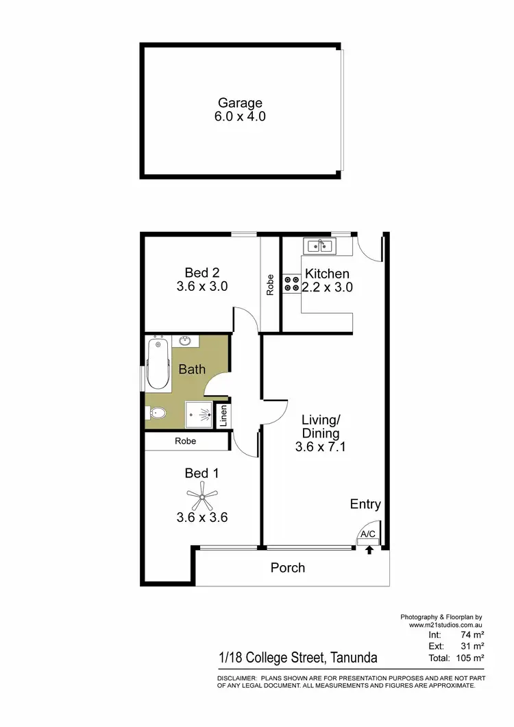 Floorplan of Homely unit listing, Unit 1/18 College Street, Tanunda SA 5352