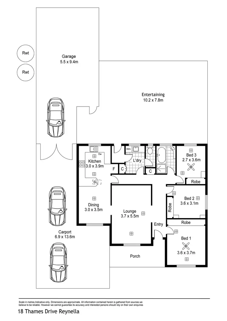 Floorplan of Homely house listing, 18 Thames Drive, Reynella SA 5161