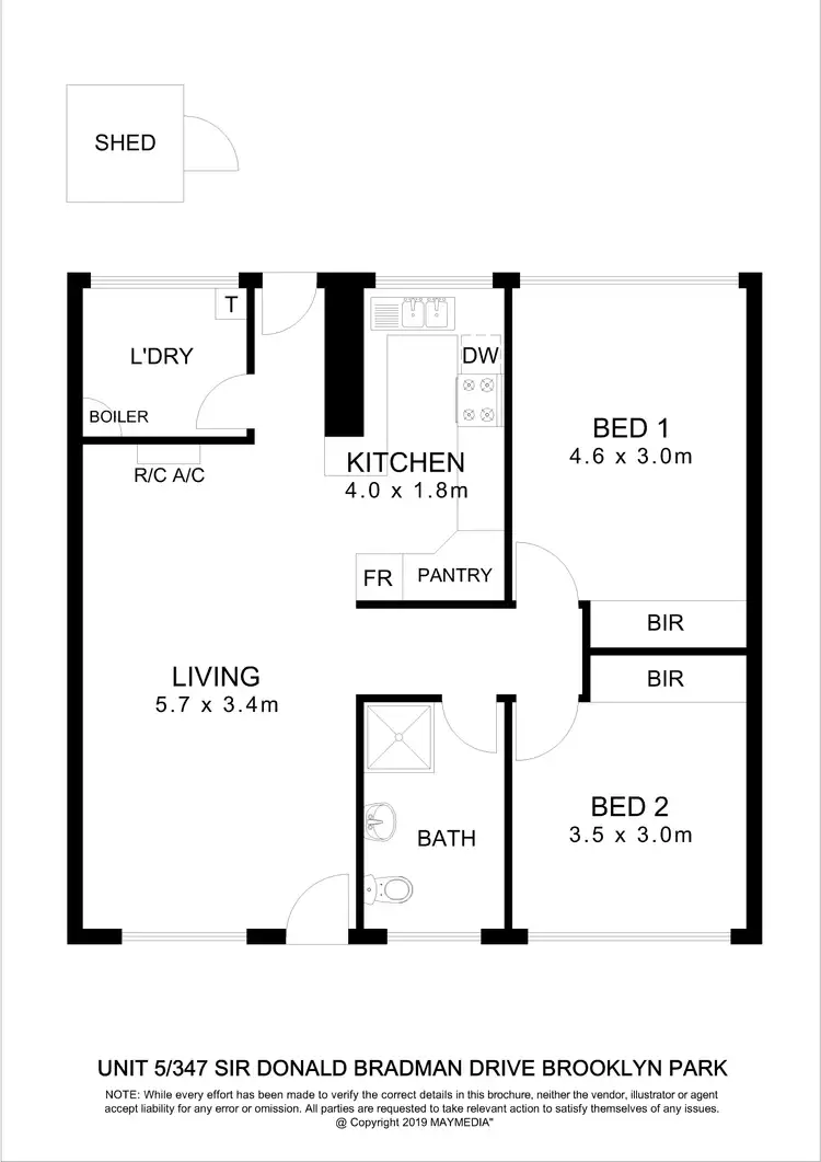 Floorplan of Homely unit listing, 5/347 Sir Donald Bradman Drive, Brooklyn Park SA 5032