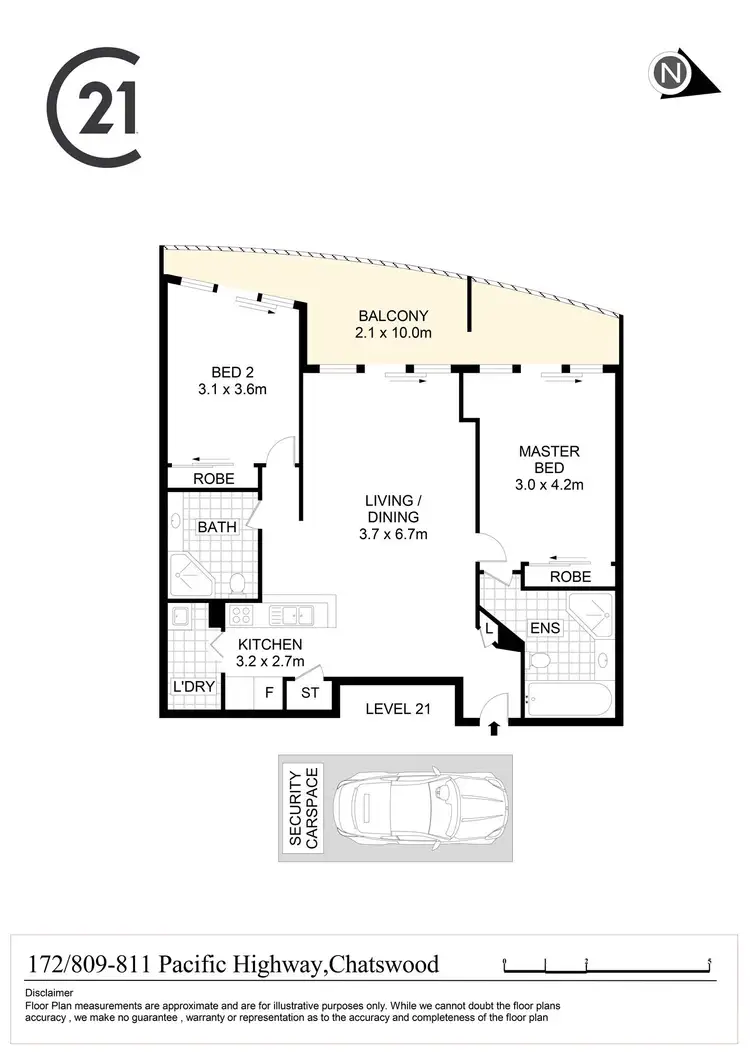 Floorplan of Homely apartment listing, 172/809 Pacific Highway, Chatswood NSW 2067