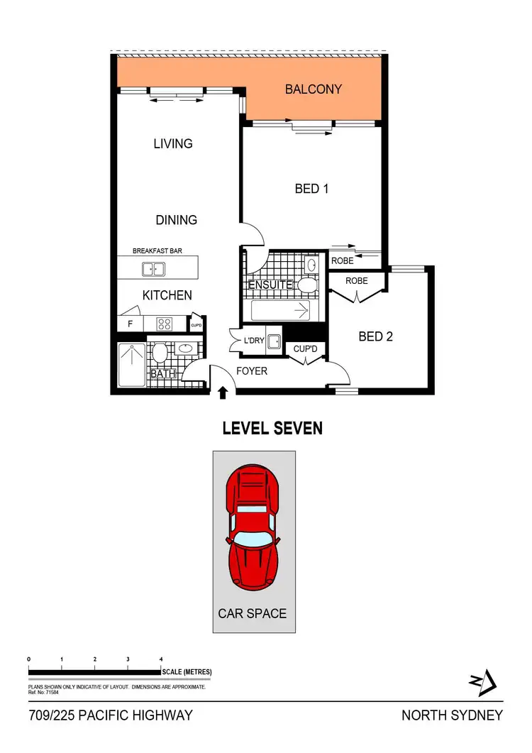 Floorplan of Homely apartment listing, 709/225 Pacific Highway, North Sydney NSW 2060