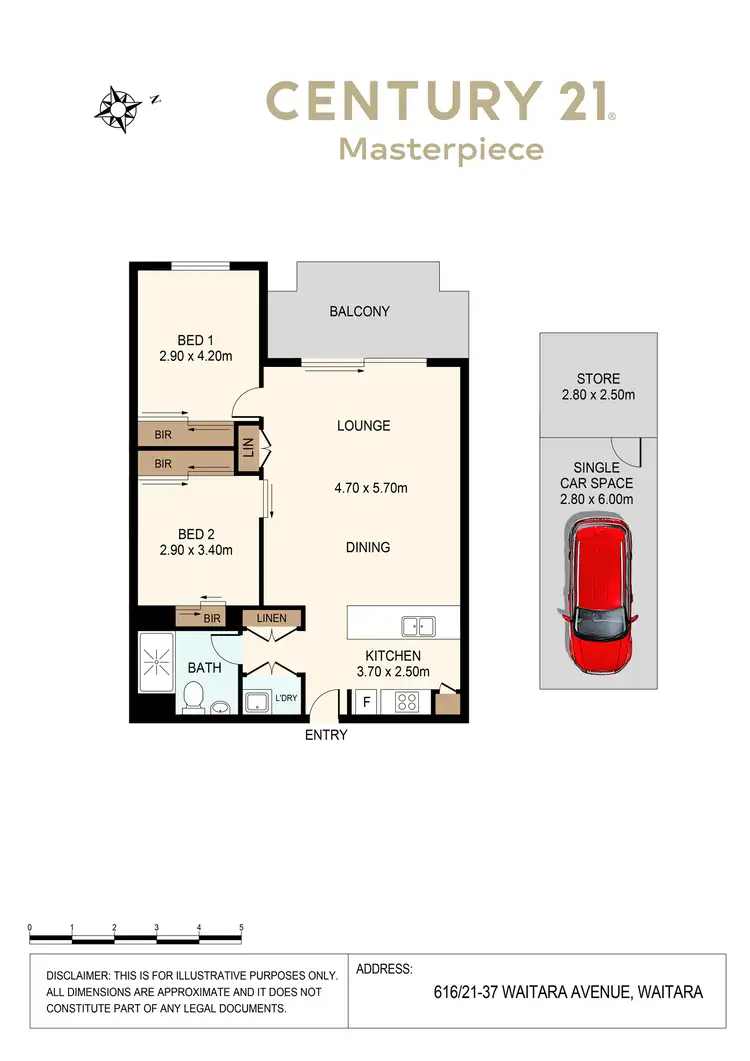Floorplan of Homely apartment listing, 616/21-37 Waitara Ave, Waitara NSW 2077