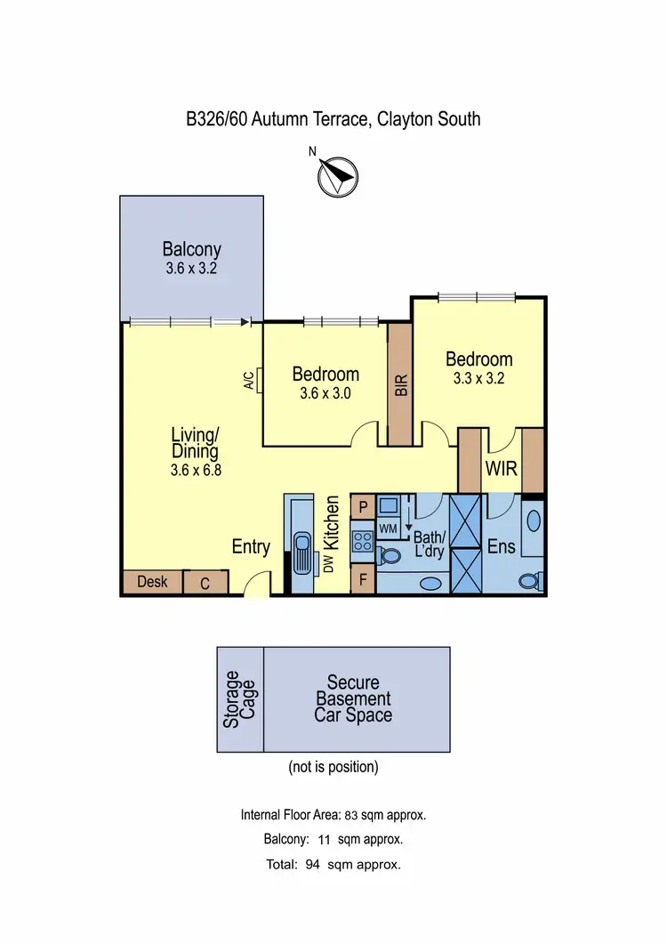 Floorplan of Homely apartment listing, 326/60 Autumn Terrace, Clayton South VIC 3169