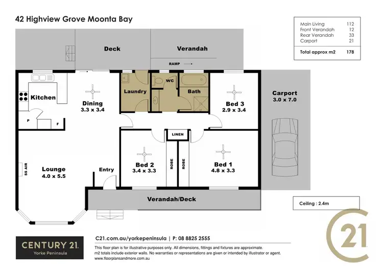Floorplan of Homely house listing, 42 Highview Grove, Moonta Bay SA 5558