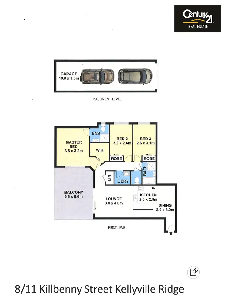 Floorplan of Homely apartment listing, 8/11 Kilbenny Street, Kellyville Ridge NSW 2155