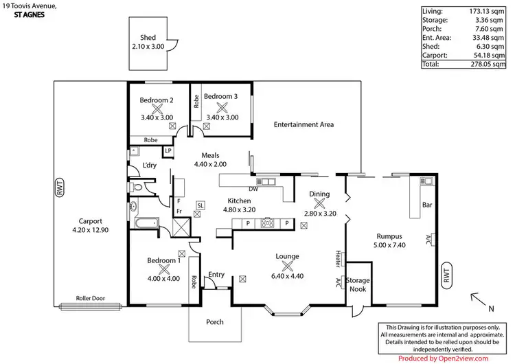 Floorplan of Homely house listing, 19 Toovis Ave, St Agnes SA 5097