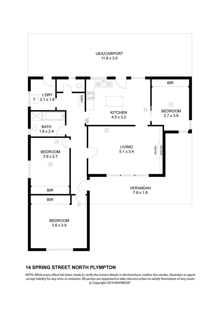 Floorplan of Homely house listing, 14 Spring Street, North Plympton SA 5037