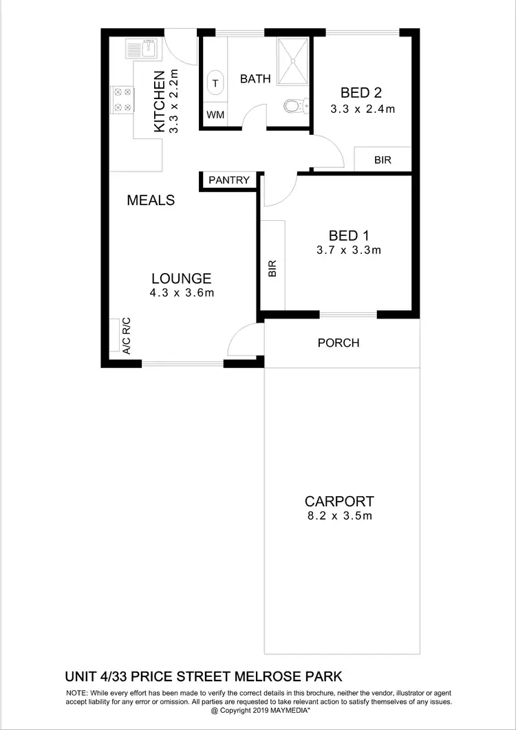 Floorplan of Homely house listing, 4/33 Price Street, Melrose Park SA 5039