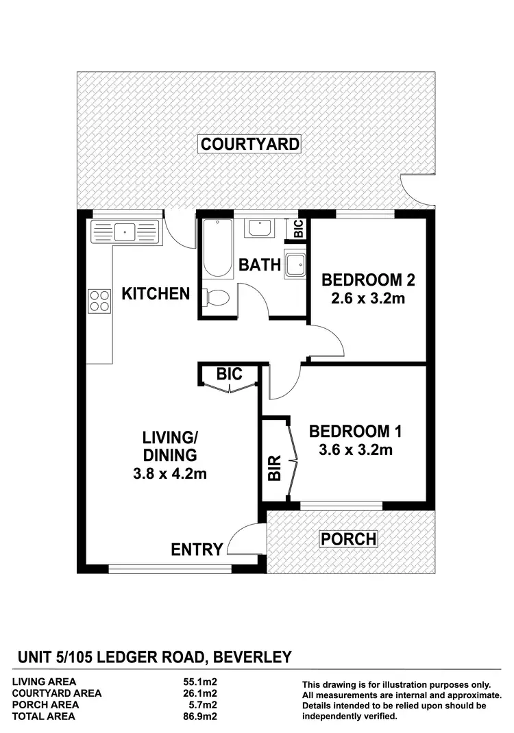 Floorplan of Homely unit listing, 5/105 Ledger Road, Beverley SA 5009