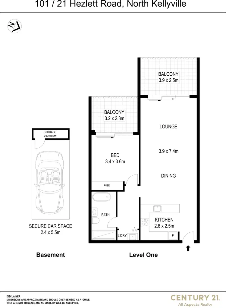 Floorplan of Homely apartment listing, 101/21 Hezlett Road, Kellyville NSW 2155