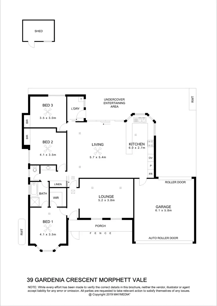 Floorplan of Homely house listing, 39 Gardenia Crescent, Morphett Vale SA 5162