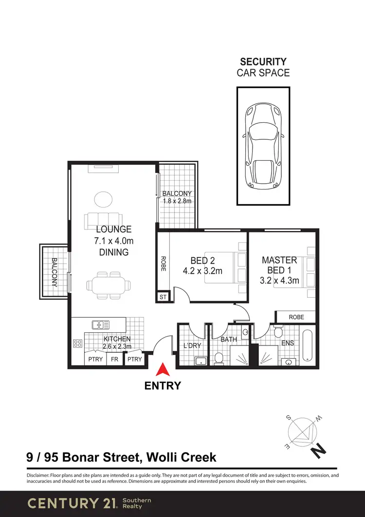 Floorplan of Homely apartment listing, 9/95 Bonar Street, Wolli Creek NSW 2205